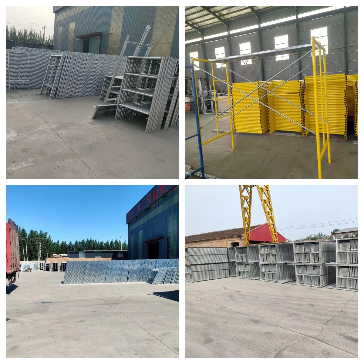 Finished frame scaffolding inventory at the factory