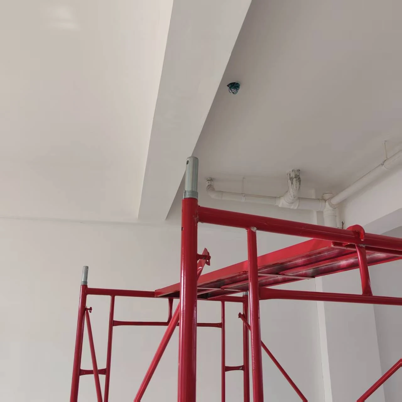 Painted scaffold frame detail