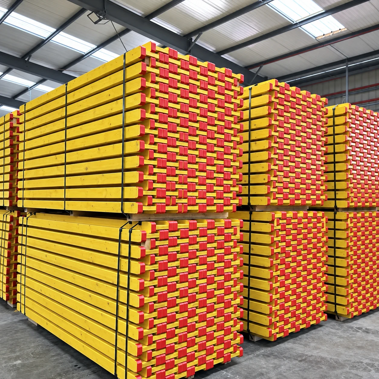 Organized bundles of H20 timber beams