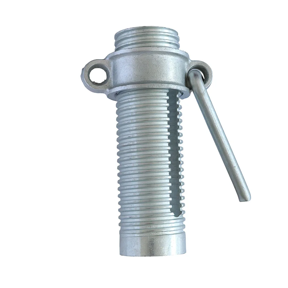 Threaded steel prop adjustment sleeve assembled with an adjustment nut and handle