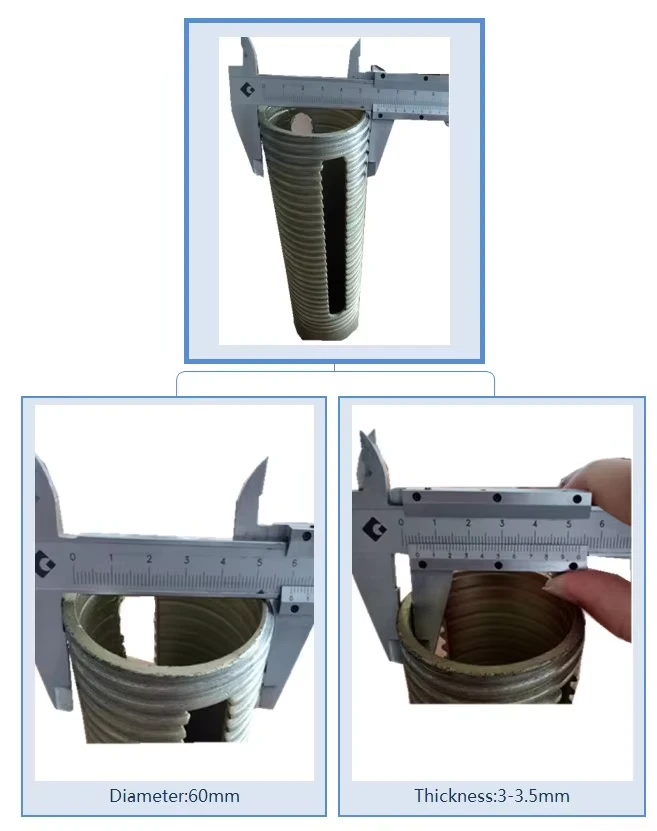 Sleeve measurement reference: diameter 60 mm; pictured wall thickness 3–3.5 mm