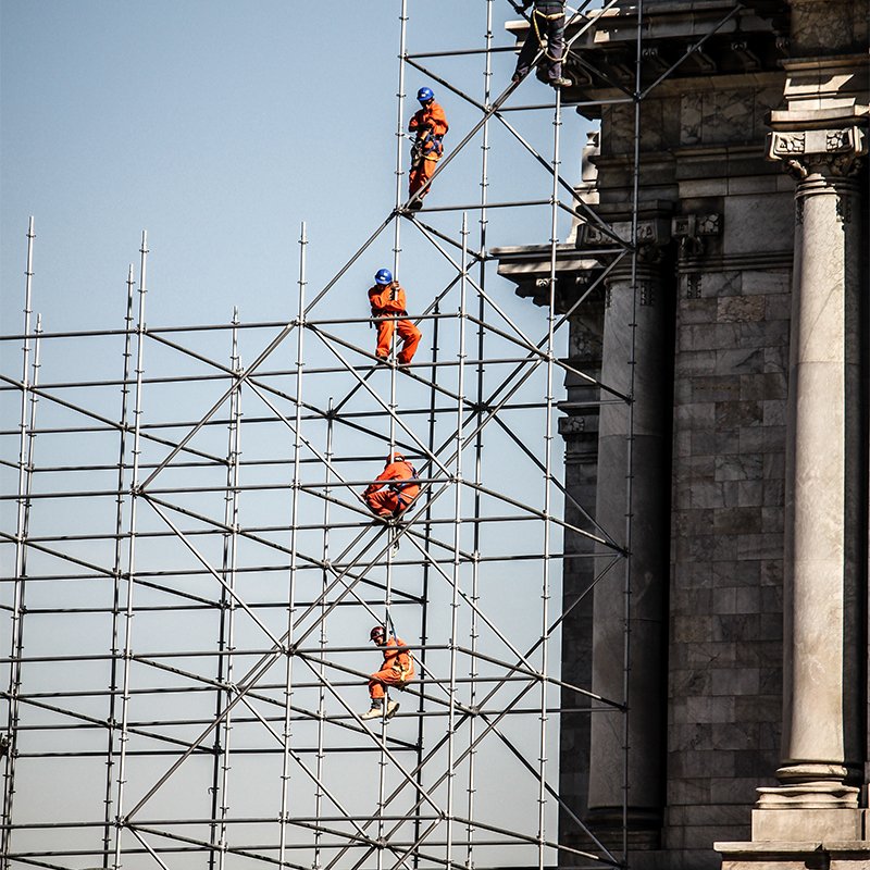 Scaffolding in construction use
