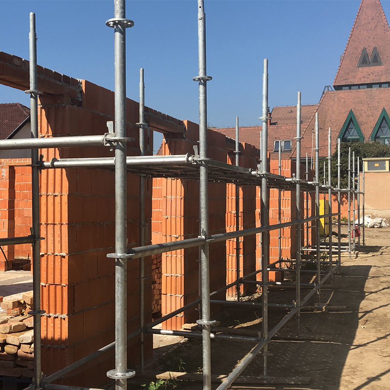 Ringlock scaffolding installed at a construction site