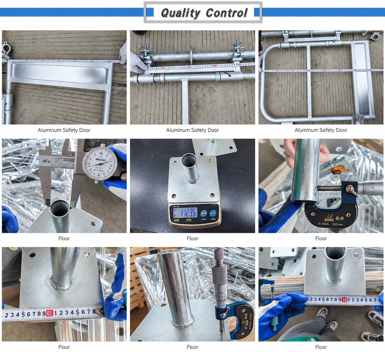 Accessory dimensions and quality-control inspection