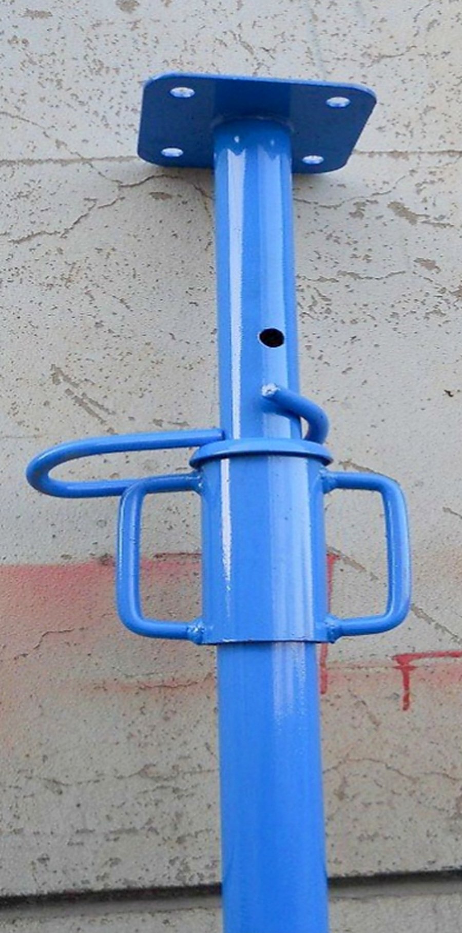 Blue painted prop head